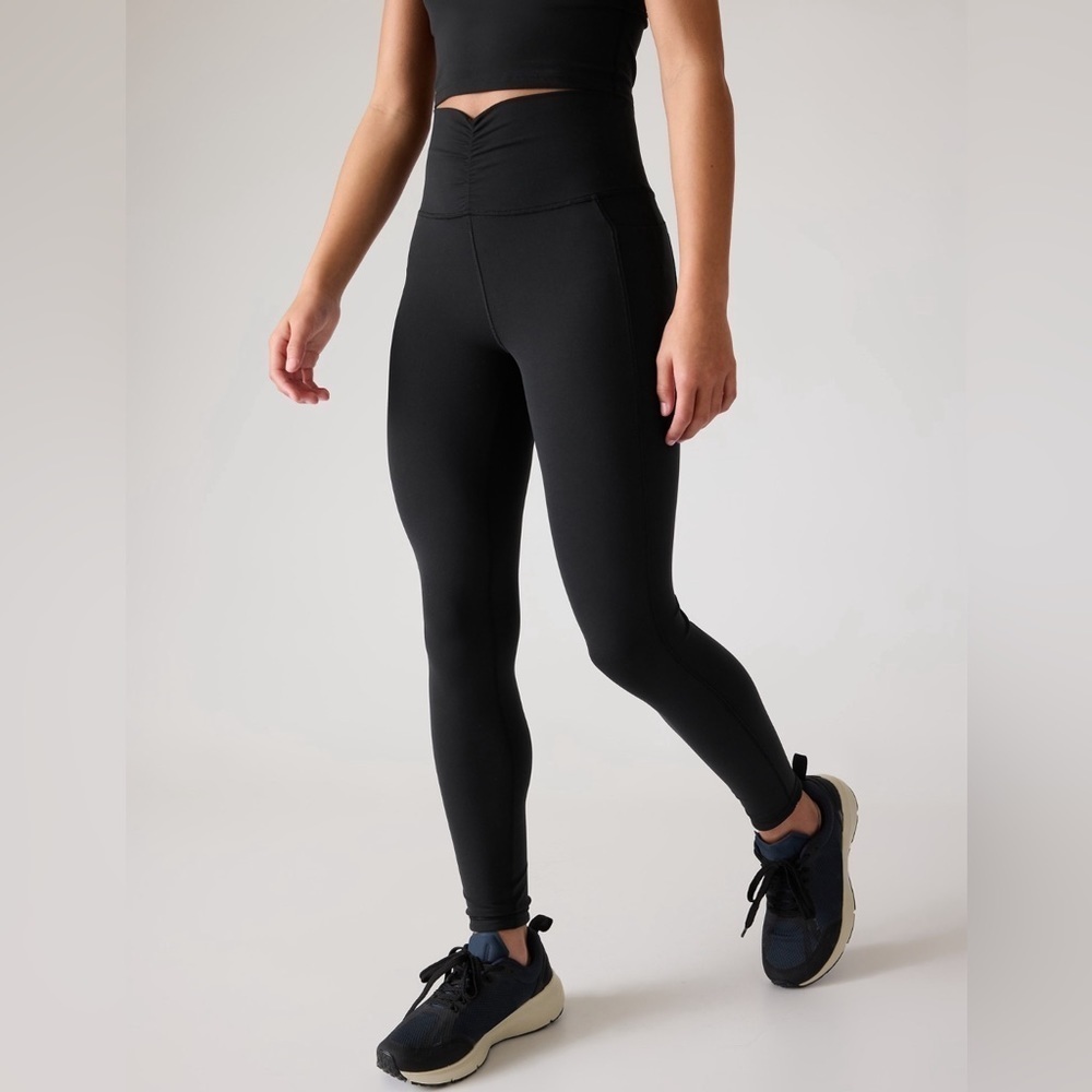 NWT Transcend Ruched Black Tights Size XL/14.